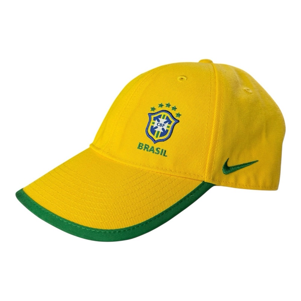 Nike Brazil Brasil CBF Legacy91 Dri-FIT Yellow Green Soccer Strapback Hat Cap